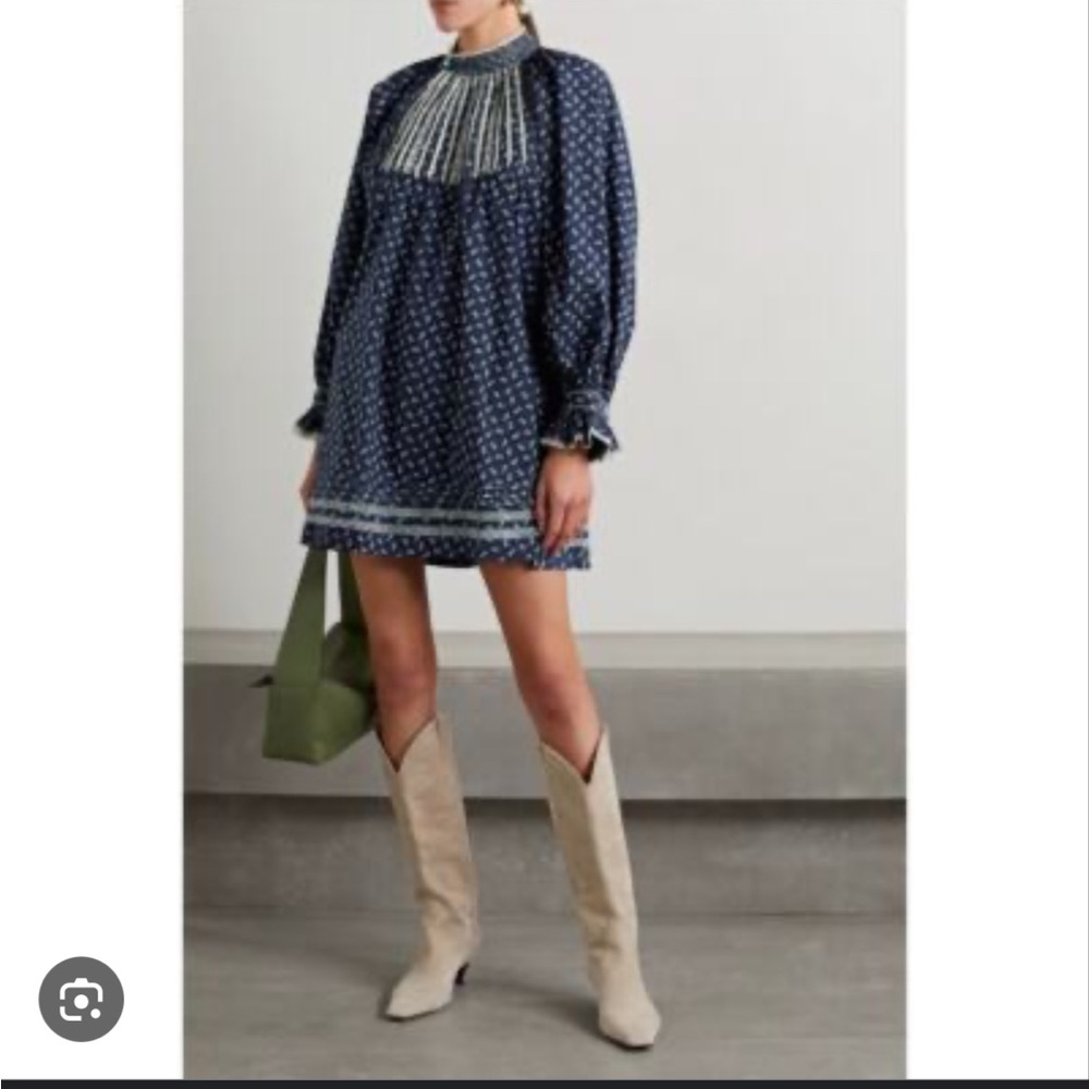 Dôen Beatrice navy floral dress, Medium